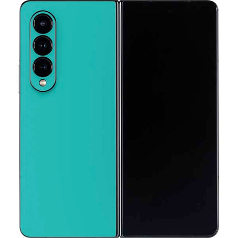 Aqua Blue Blue Solid Galaxy Z Fold4 5G Skin